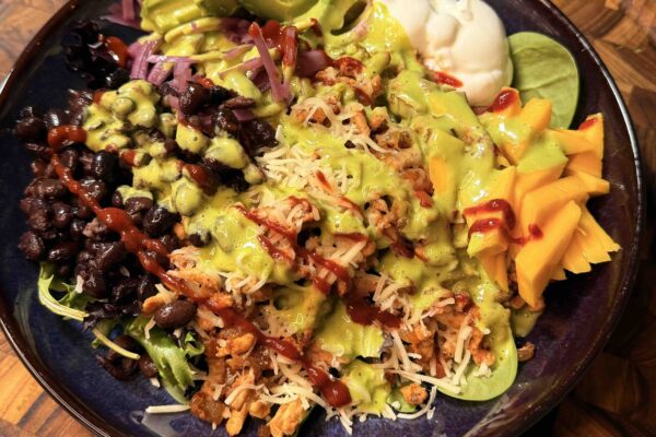 Organic Taco Salad with Homemade Organic Cilantro Lime Dressing