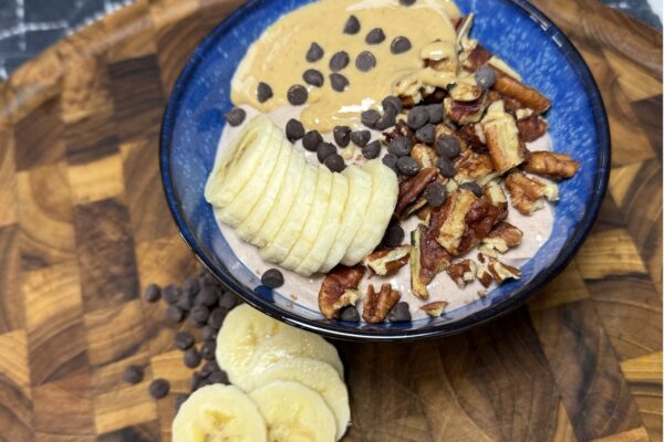chunky monkey protein yogurt bowl