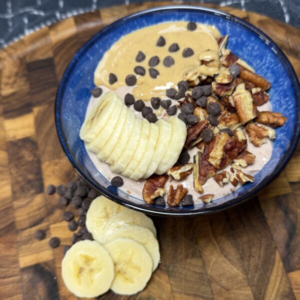 chunky monkey protein yogurt bowl