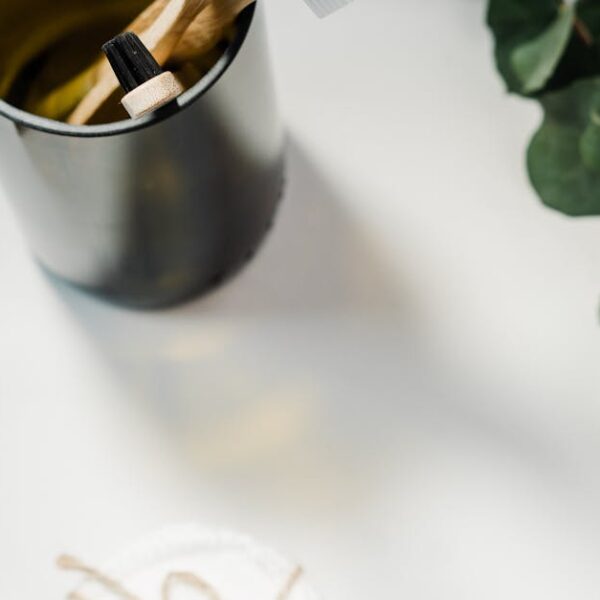 Top view of zero waste bathroom products promoting sustainability and hygiene.